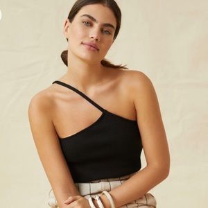 Anthropologie Asymmetric Ribbed Tank Top